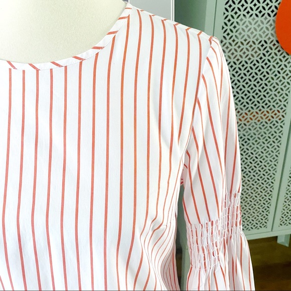 NWT MICHAEL Michael Kors Striped Bell Sleeve Top - Picture 3 of 12